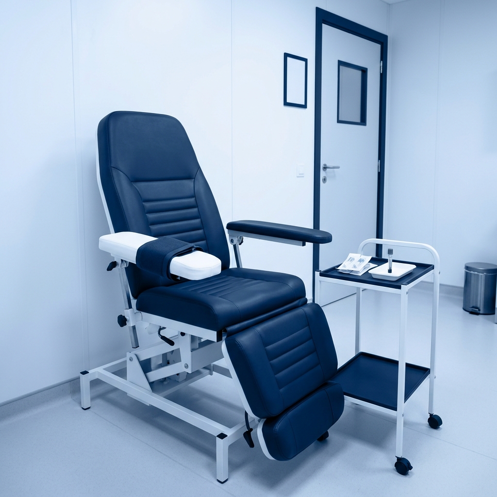 Sillón de extracción con trolley de insumos